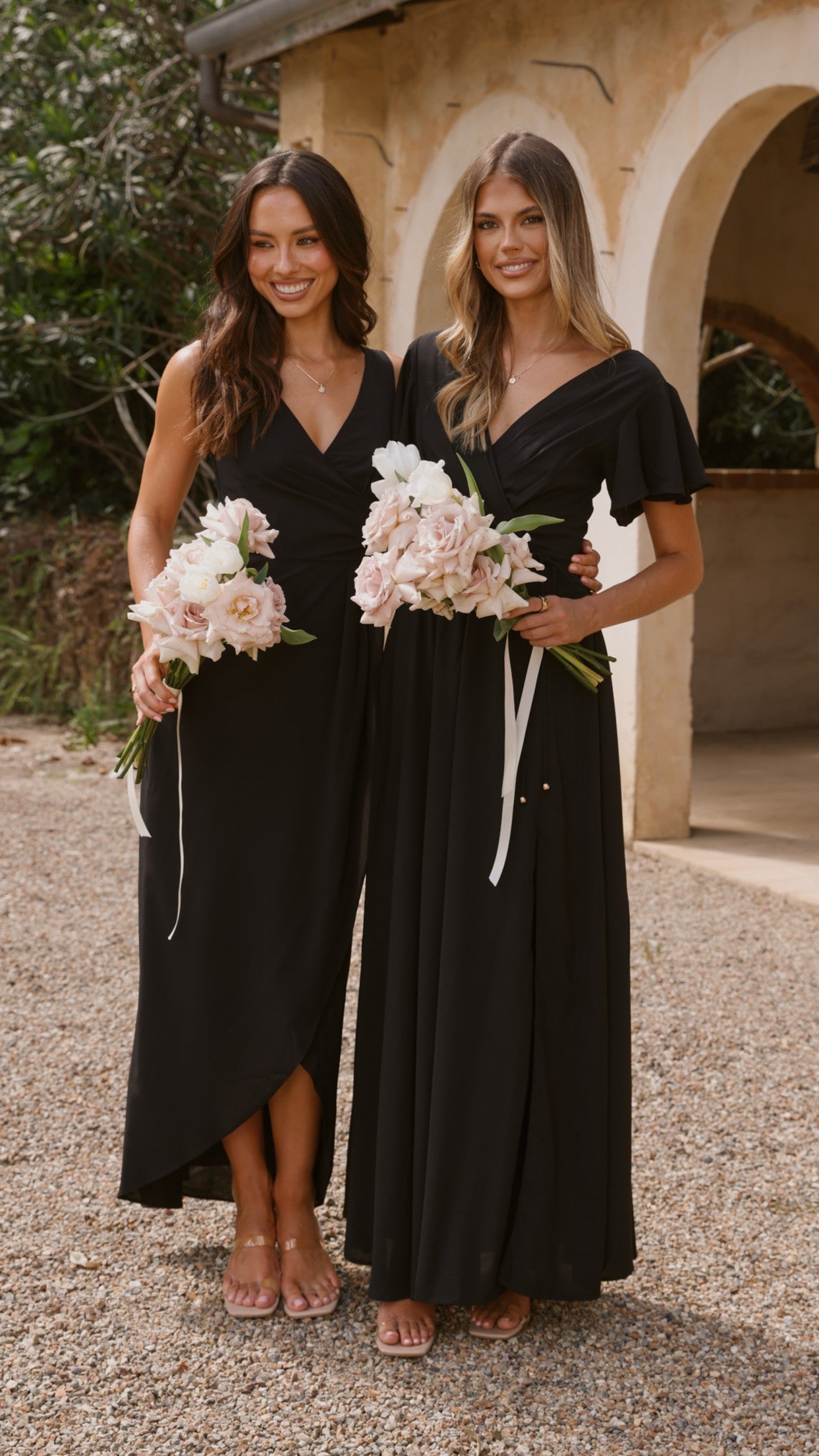 Pamela V Neck Maxi Dress - Black - Billy J