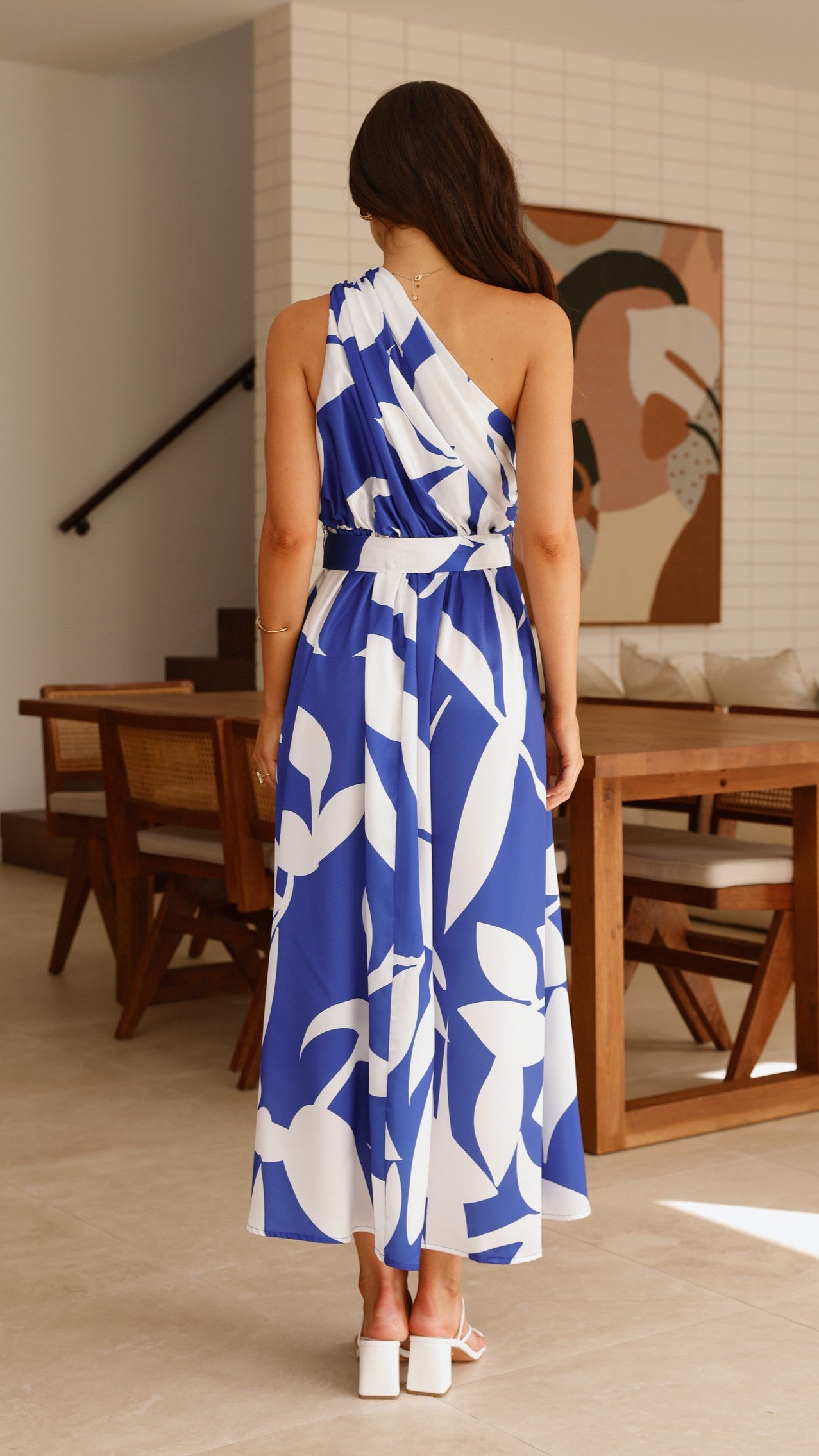 Hadas Maxi Dress - Cobalt/White Print - Billy J