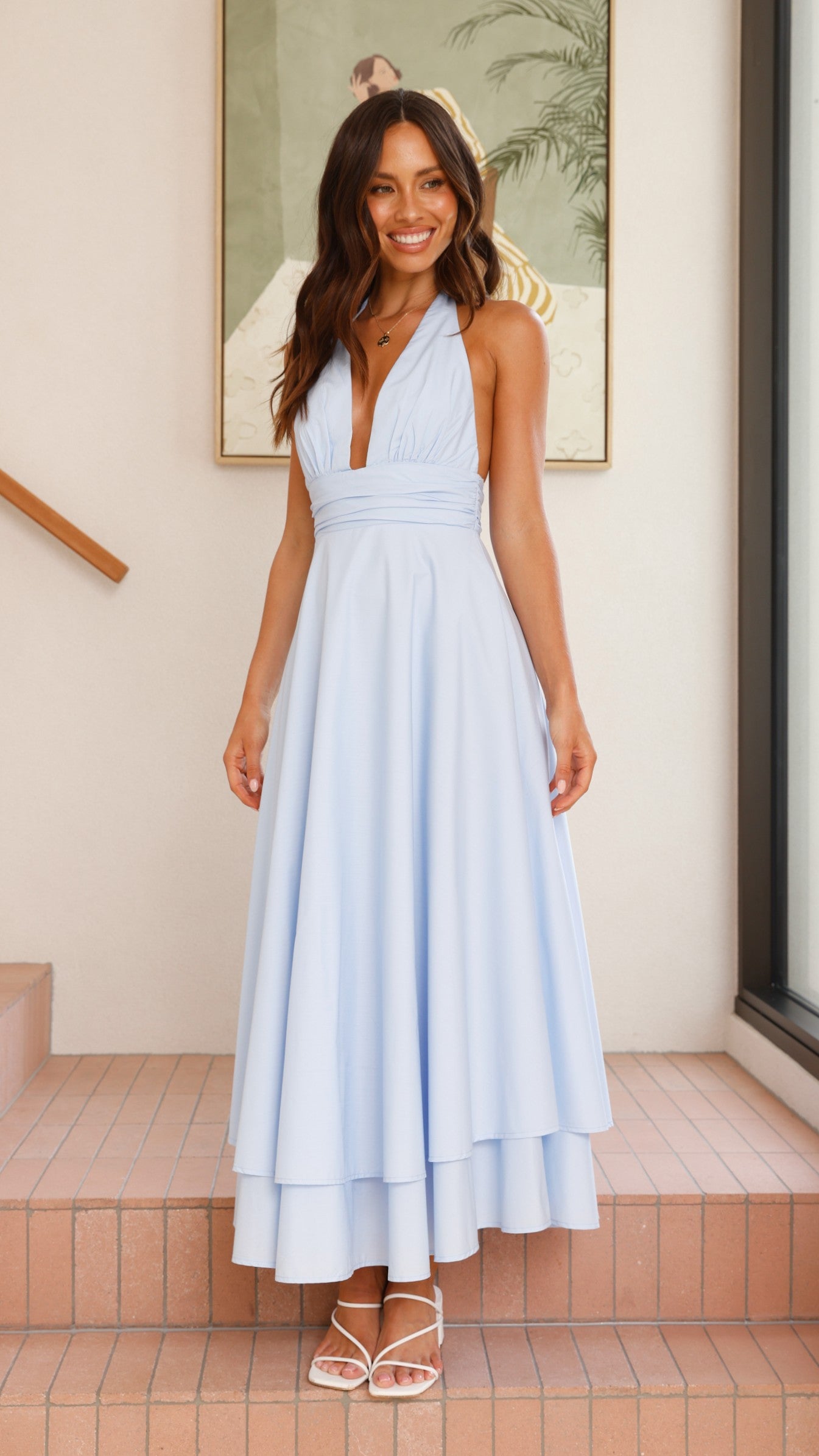Kathy Halter Neck Maxi Dress