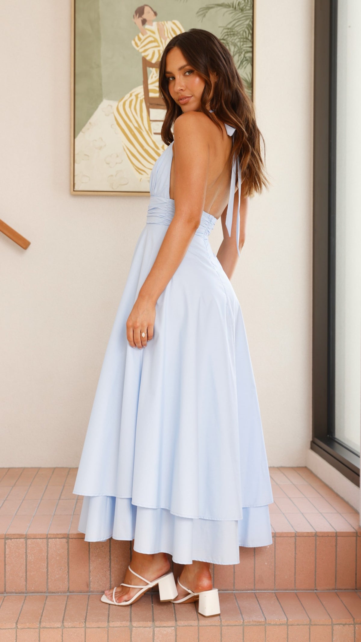 maxi dress halter Kathy Neck Imported. Modest Ivory Petals-Modest wedding Pink Sweetheart Pick Up Quince Dress Color:gray