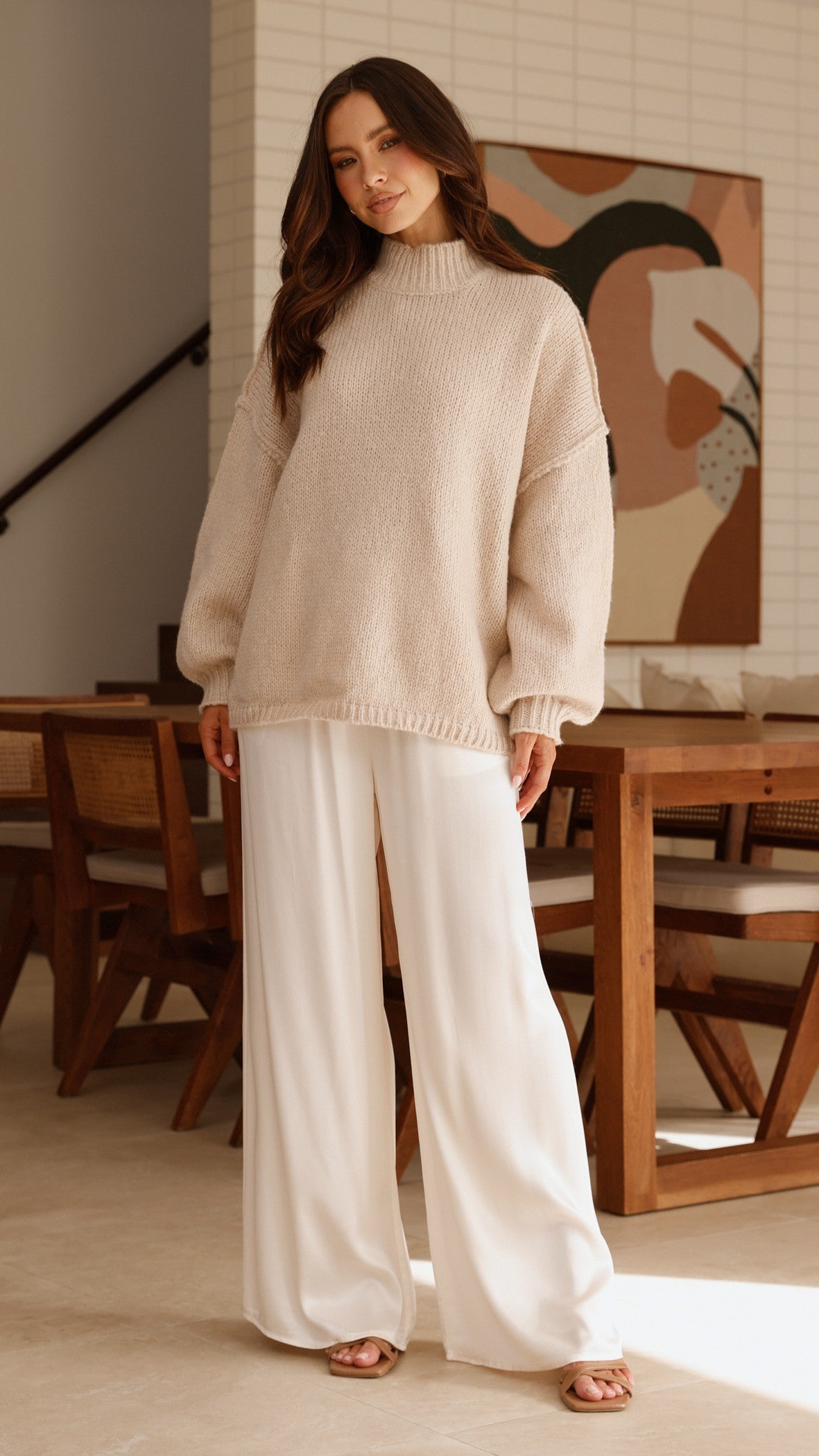 Savanna Knit Sweater - Beige - Billy J