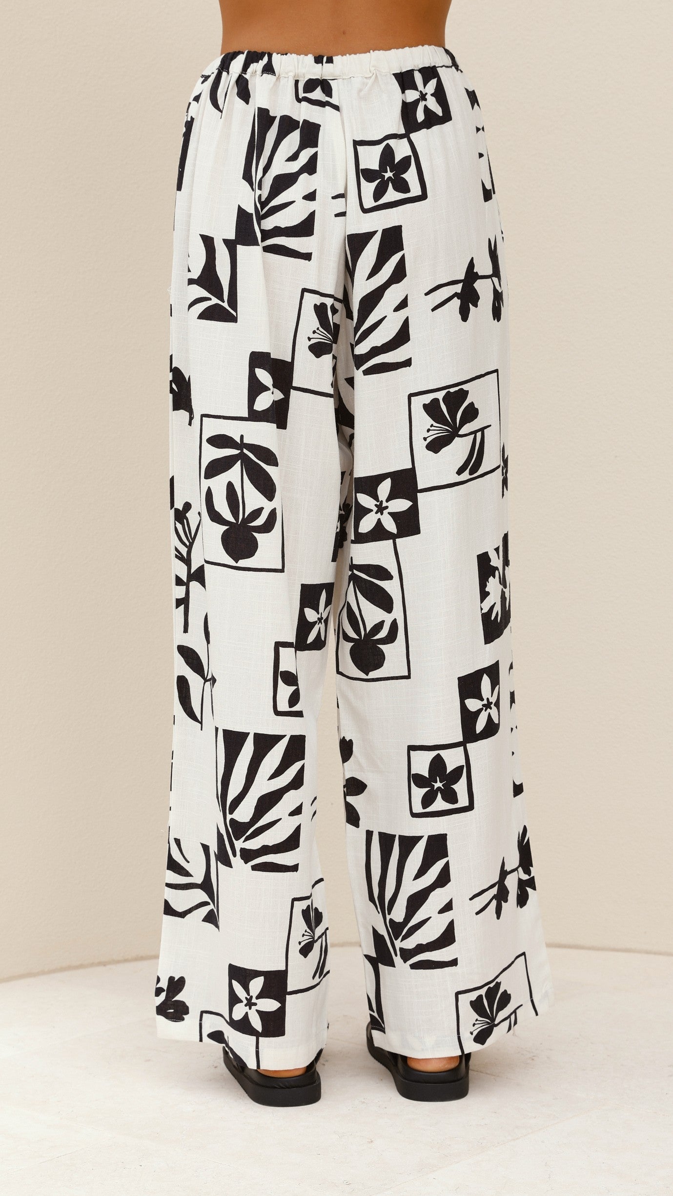 Samaya Pants - White/Black Print - Billy J