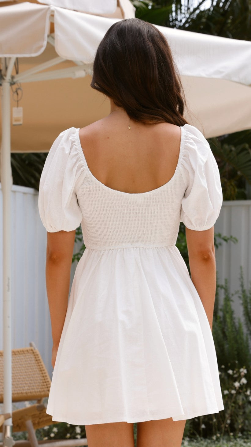 Sahirah Mini Dress - White - Billy J