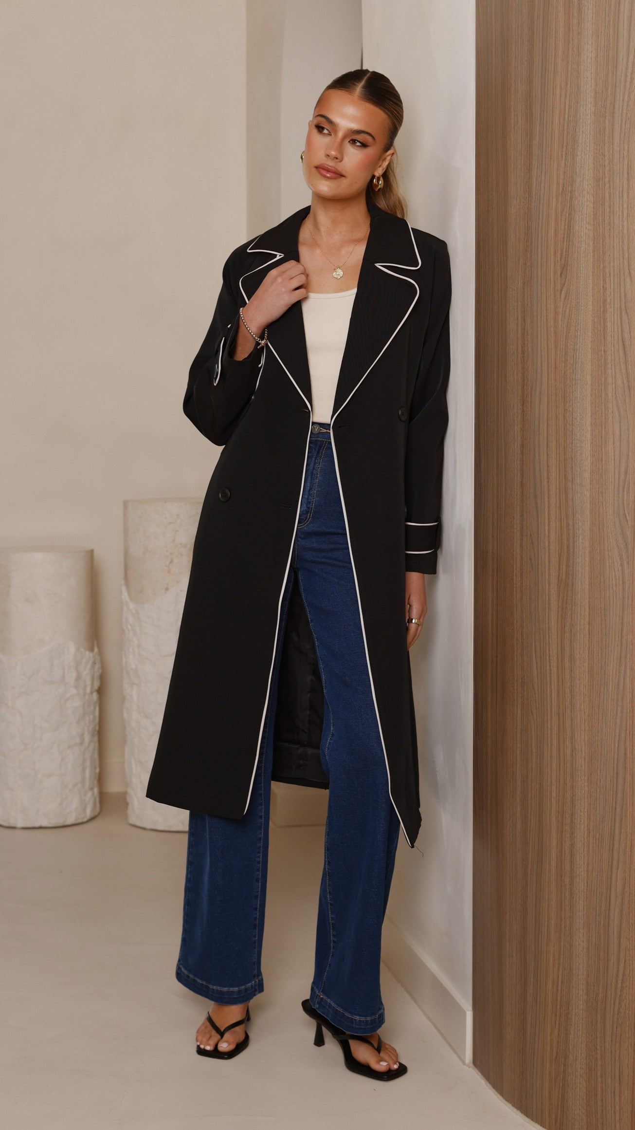 Blanca Trench Coat - Black - Billy J
