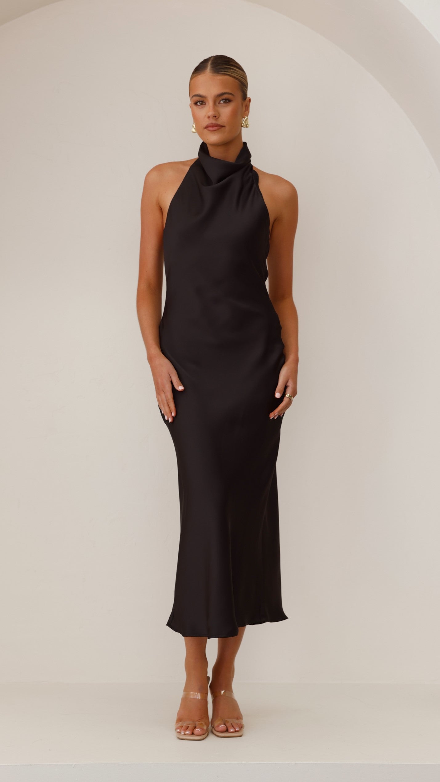 Rina Midi Dress - Black - Billy J