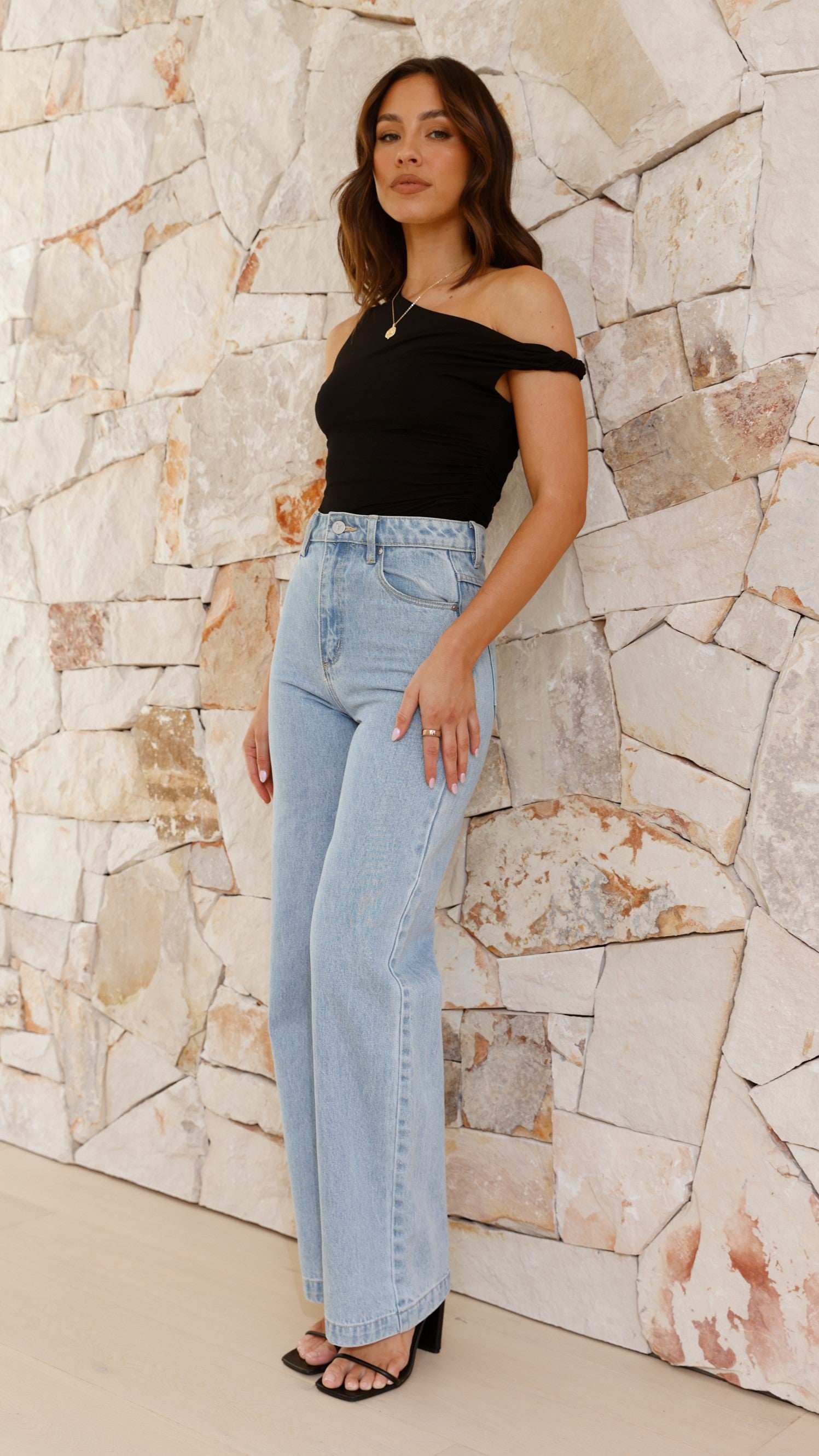 Jaegar Off Shoulder Bodysuit - Black - Billy J