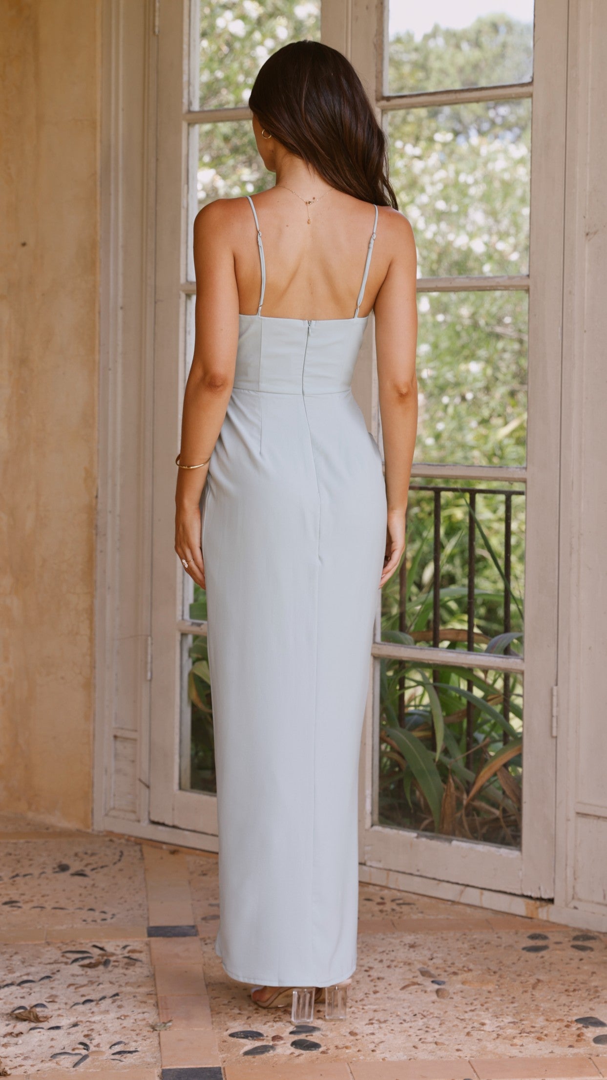 Charlotte Draped Maxi Dress - Sage - Billy J