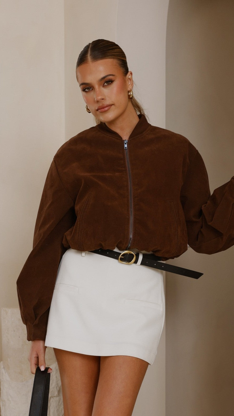 Sloane Bomber Jacket - Dark Chocolate - Billy J