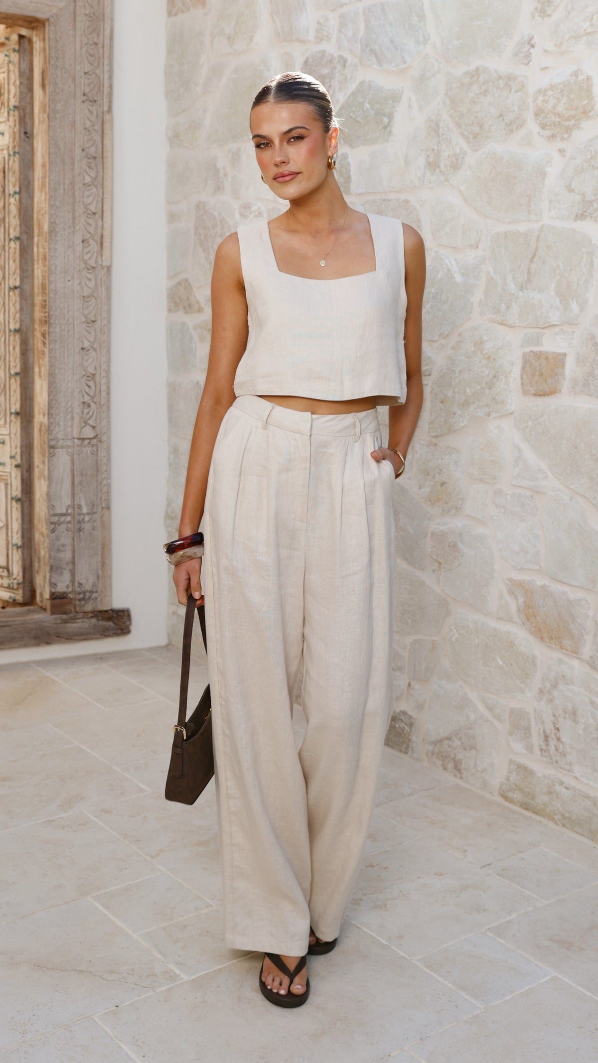 Tillie Crop Top - Oatmeal - Billy J
