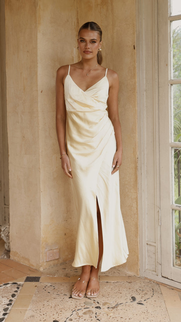 Elsa Midi Dress - Yellow - Billy J