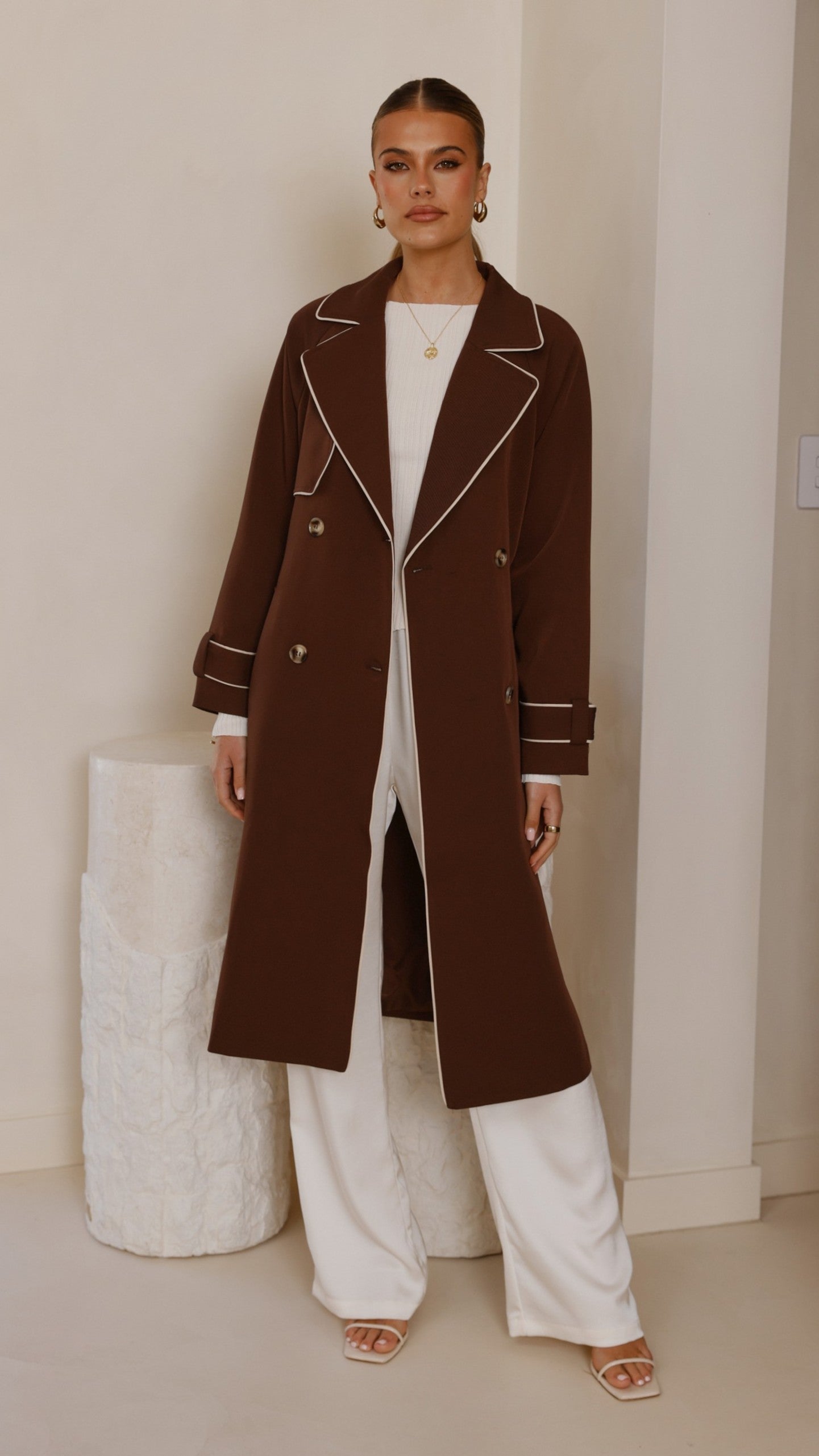 Blanca Trench Coat - Espresso - Billy J