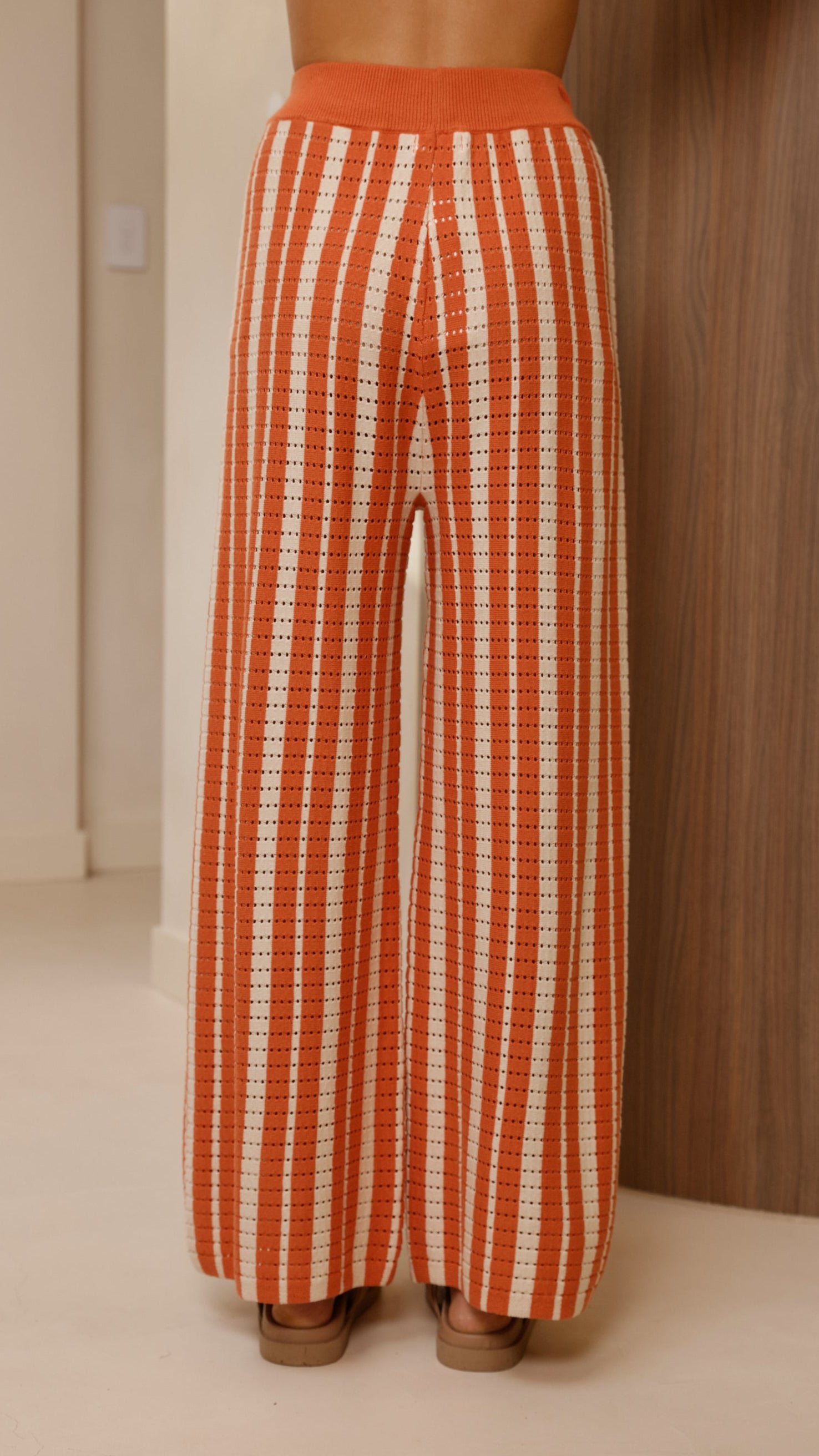Layla Knit Wide Leg Pants - Orange - Billy J