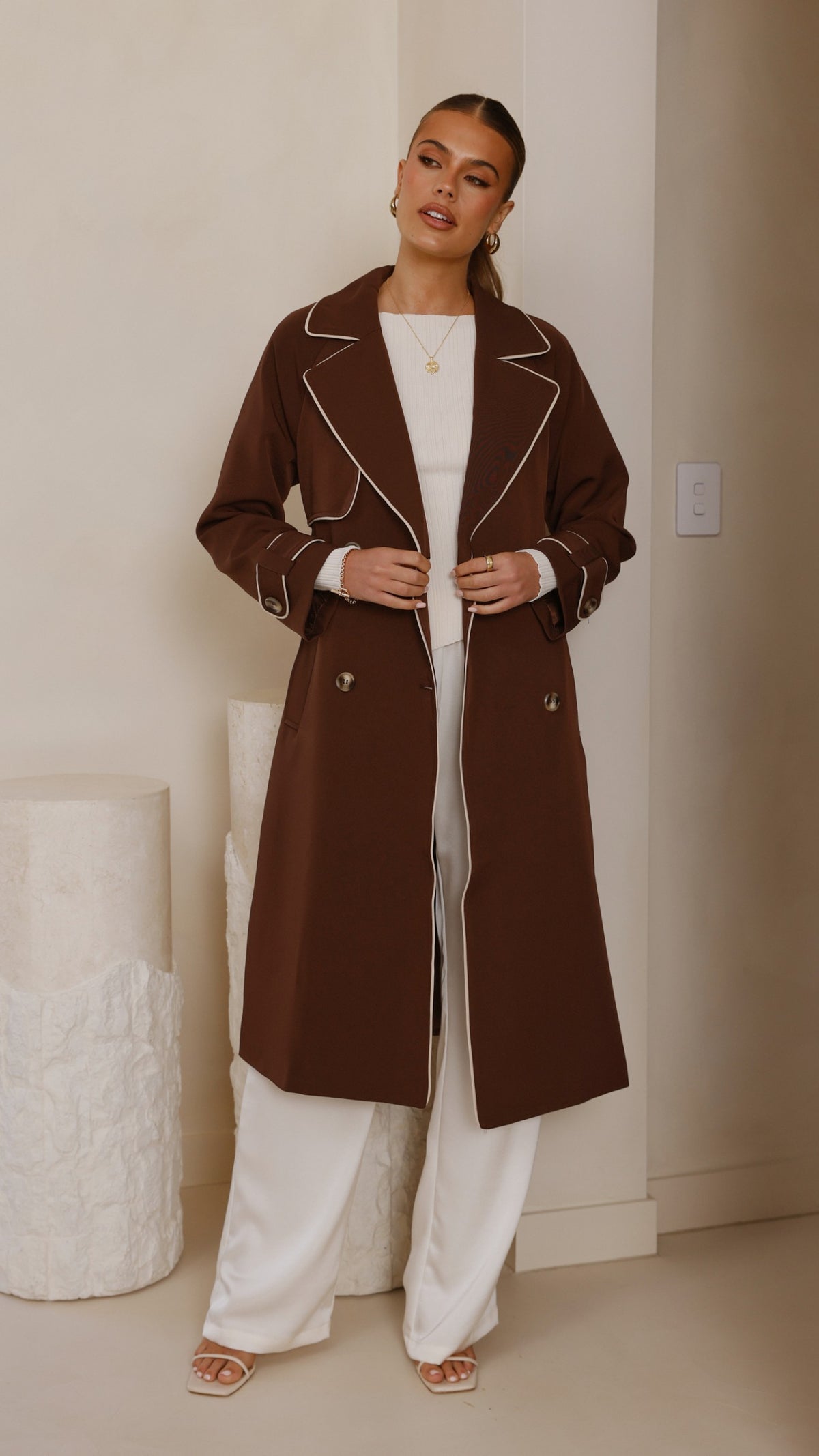 Blanca Trench Coat - Espresso - Billy J