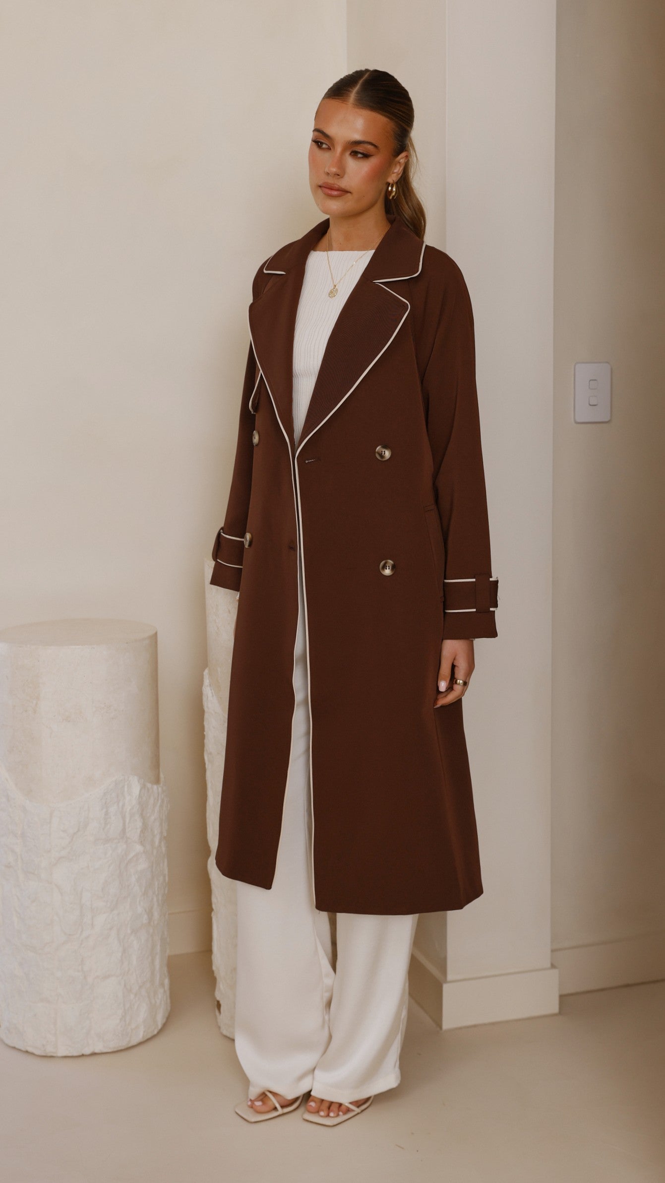 Blanca Trench Coat - Espresso - Billy J