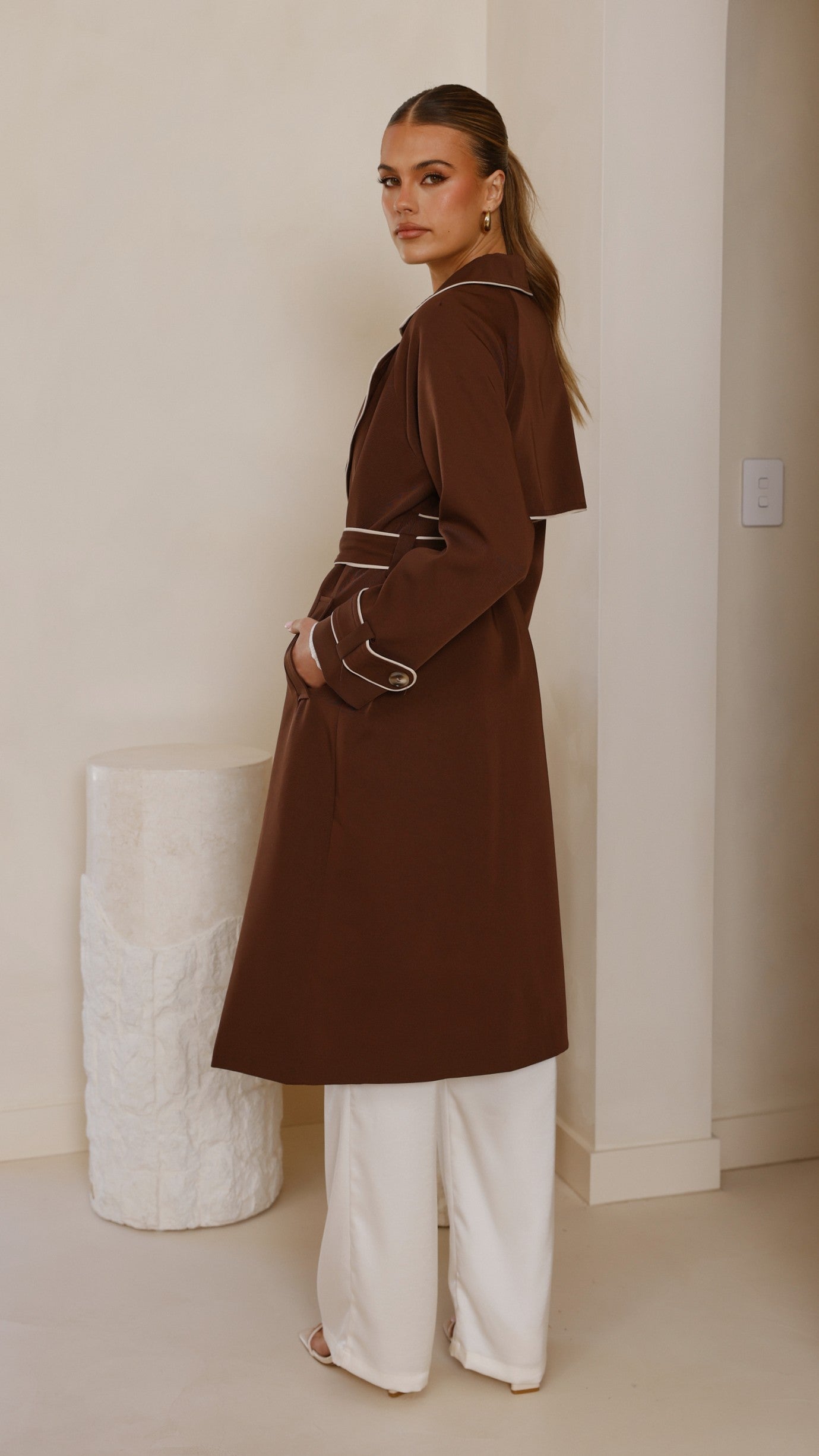 Blanca Trench Coat - Espresso - Billy J