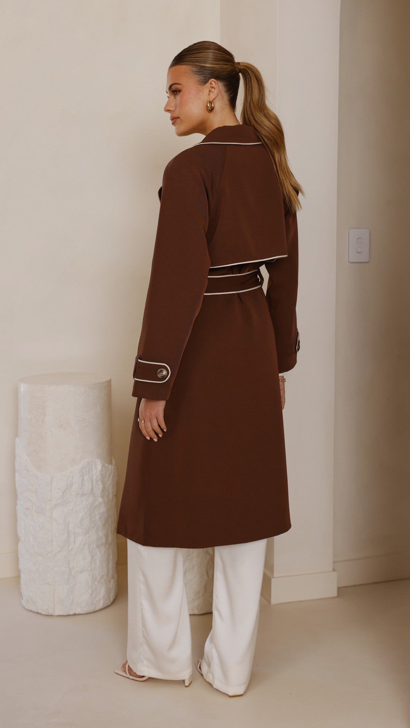 Blanca Trench Coat - Espresso - Billy J