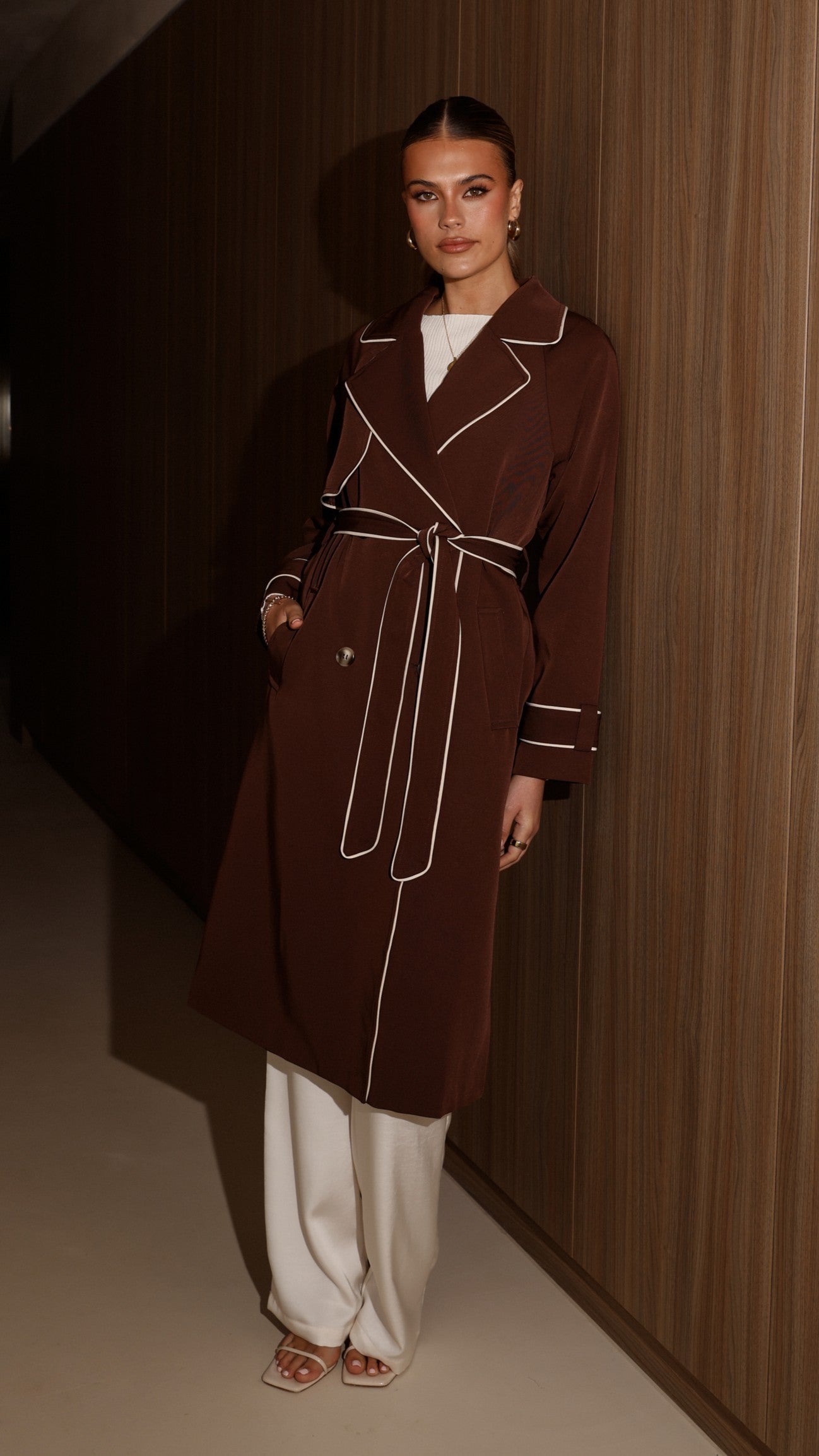 Blanca Trench Coat - Espresso - Billy J