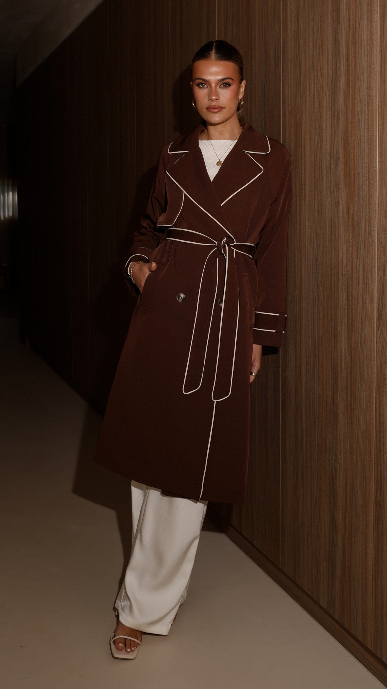 Blanca Trench Coat - Espresso - Billy J