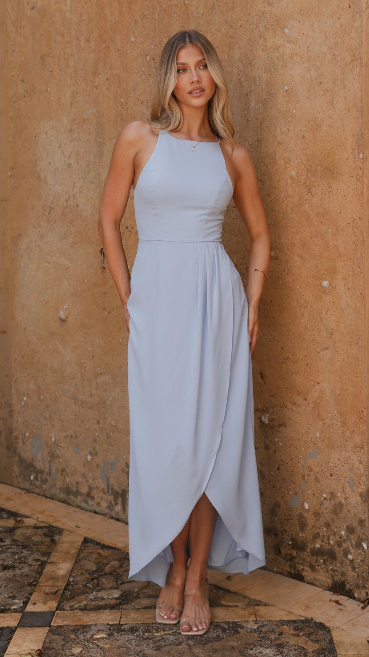 Genevieve Boat Neck Maxi Dress - Blue - Buy Women's Maxi Dresses