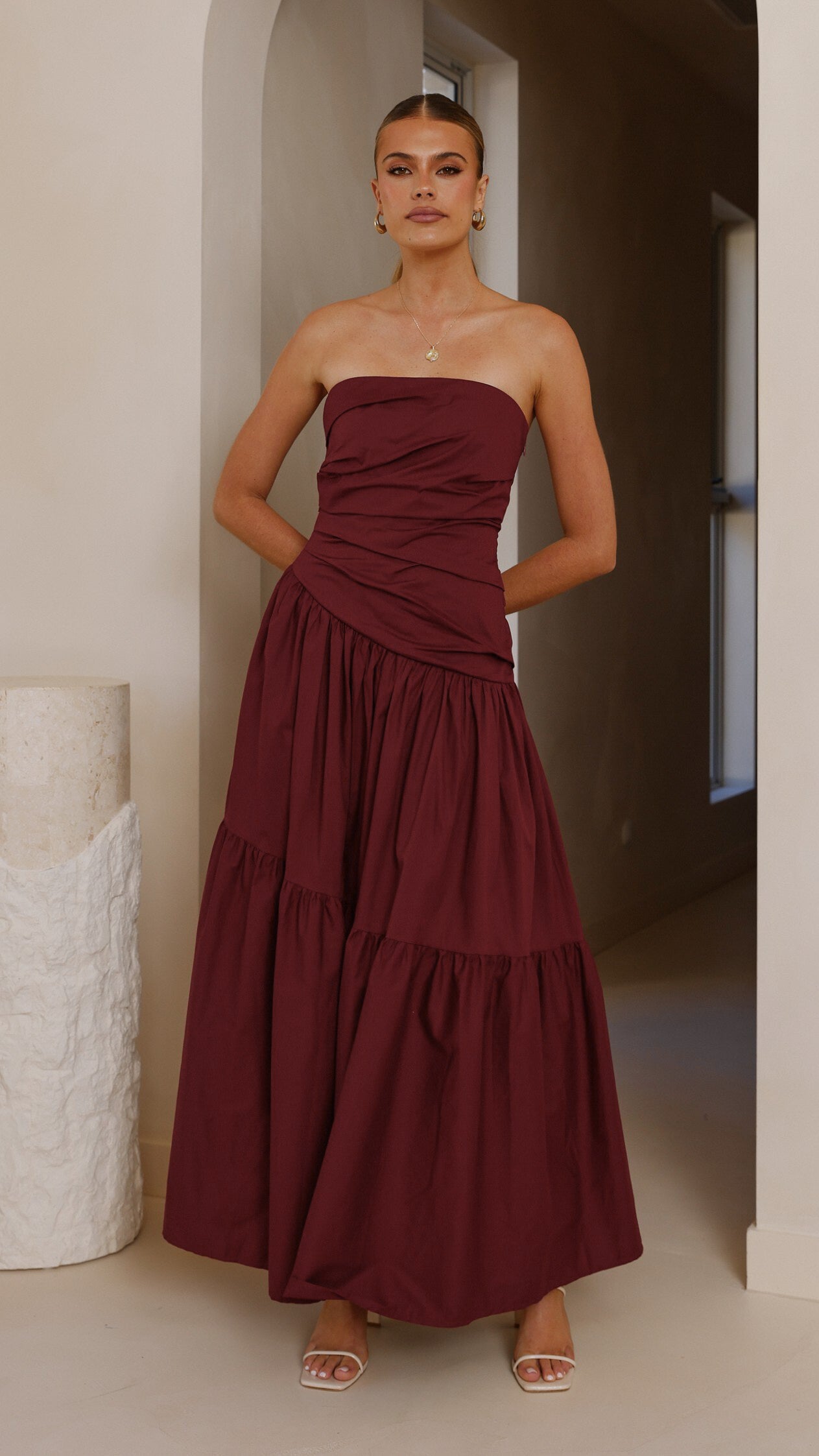 Lola Maxi Dress - Burgundy - Billy J