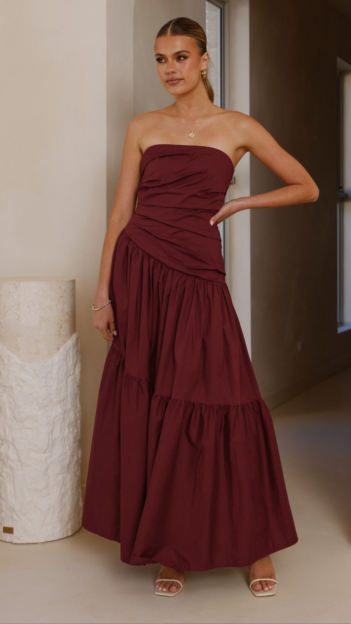 Lola Maxi Dress - Burgundy - Billy J