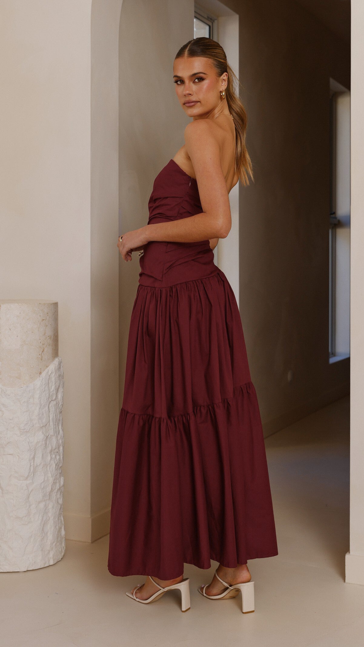 Lola Maxi Dress - Burgundy - Billy J