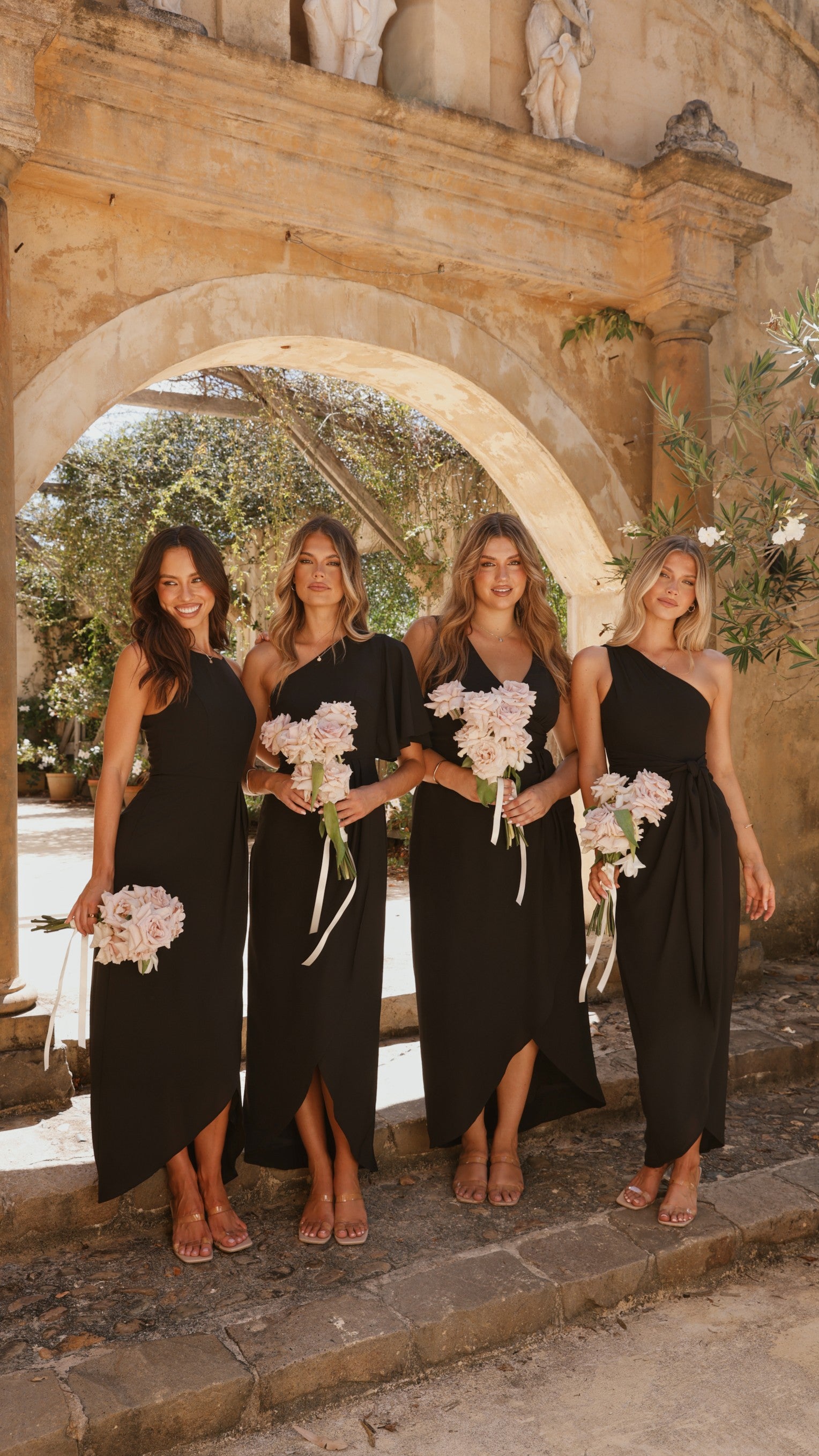 Emma One Sleeve Maxi Dress - Black - Billy J