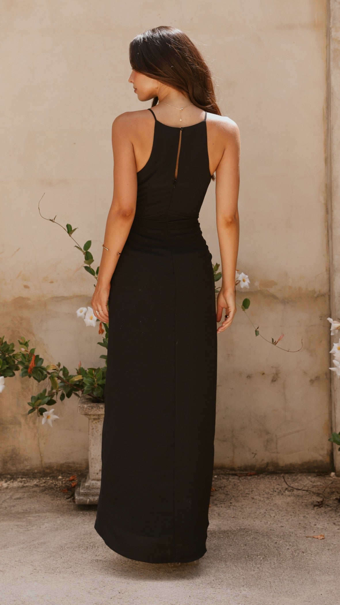 Genevieve Boat Neck Maxi Dress - Black - Billy J