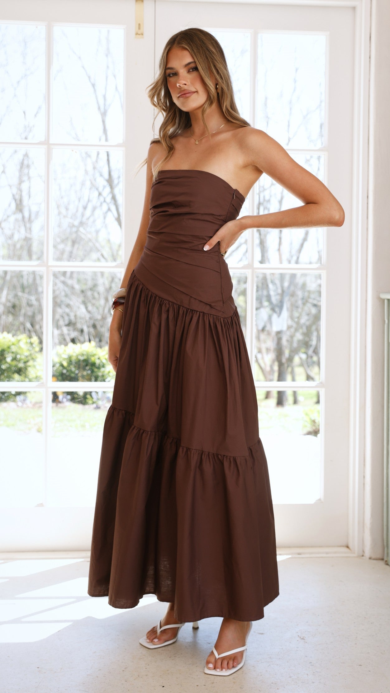 Lola Maxi Dress - Chocolate - Billy J