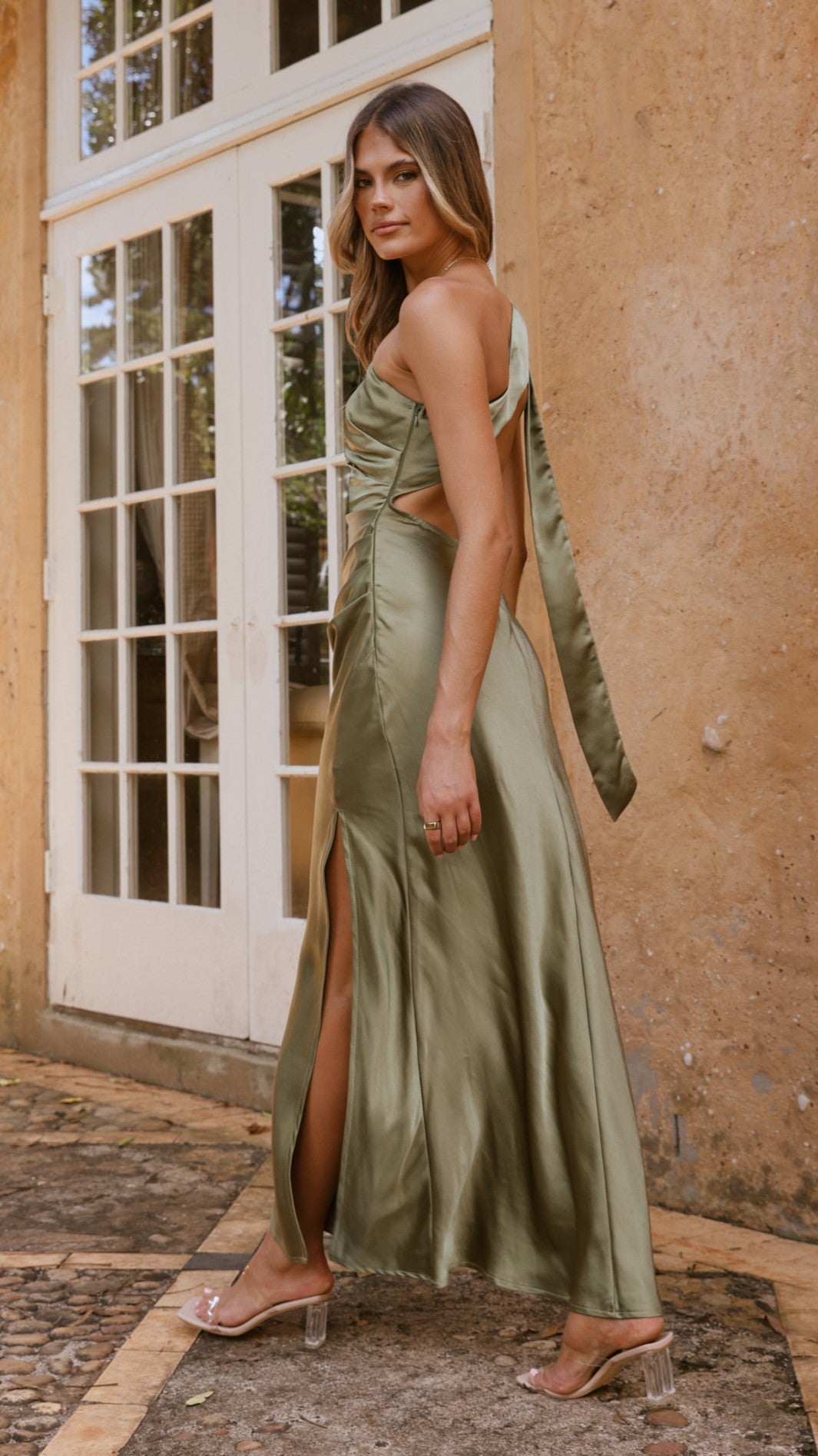 cindy plunge maxi dress Jaded London Cindy Plunge Maxi Dress In Green