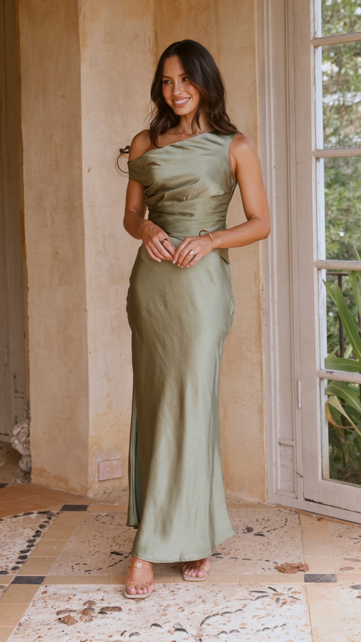 Auria Off Shoulder Maxi Dress - Olive - Buy Women's Maxi Dresses