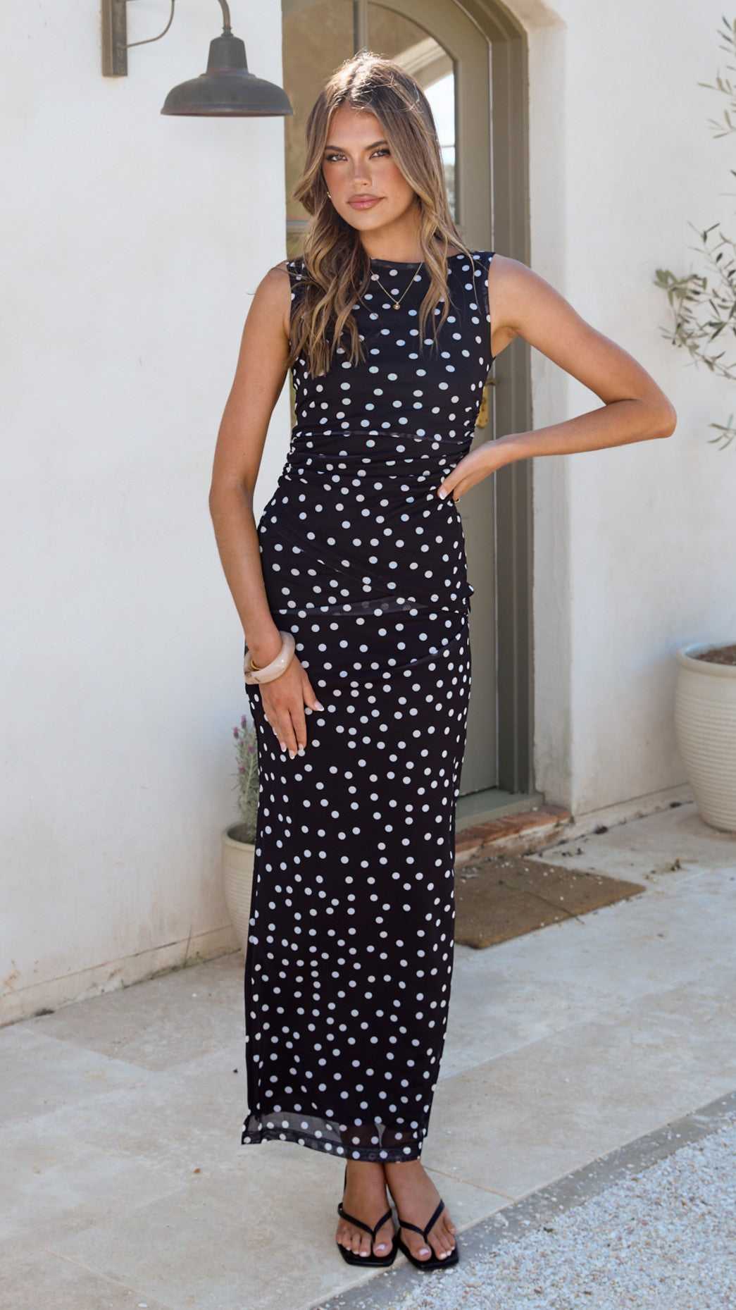 Janika Maxi Skirt - Black/White Polka Dot - Billy J