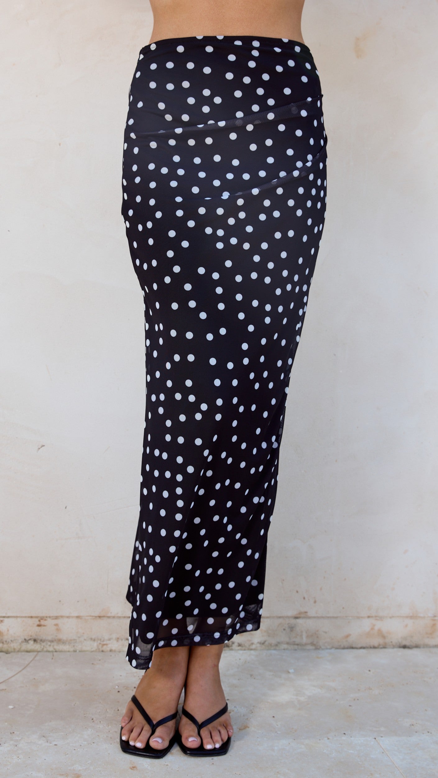 Janika Maxi Skirt - Black/White Polka Dot - Billy J