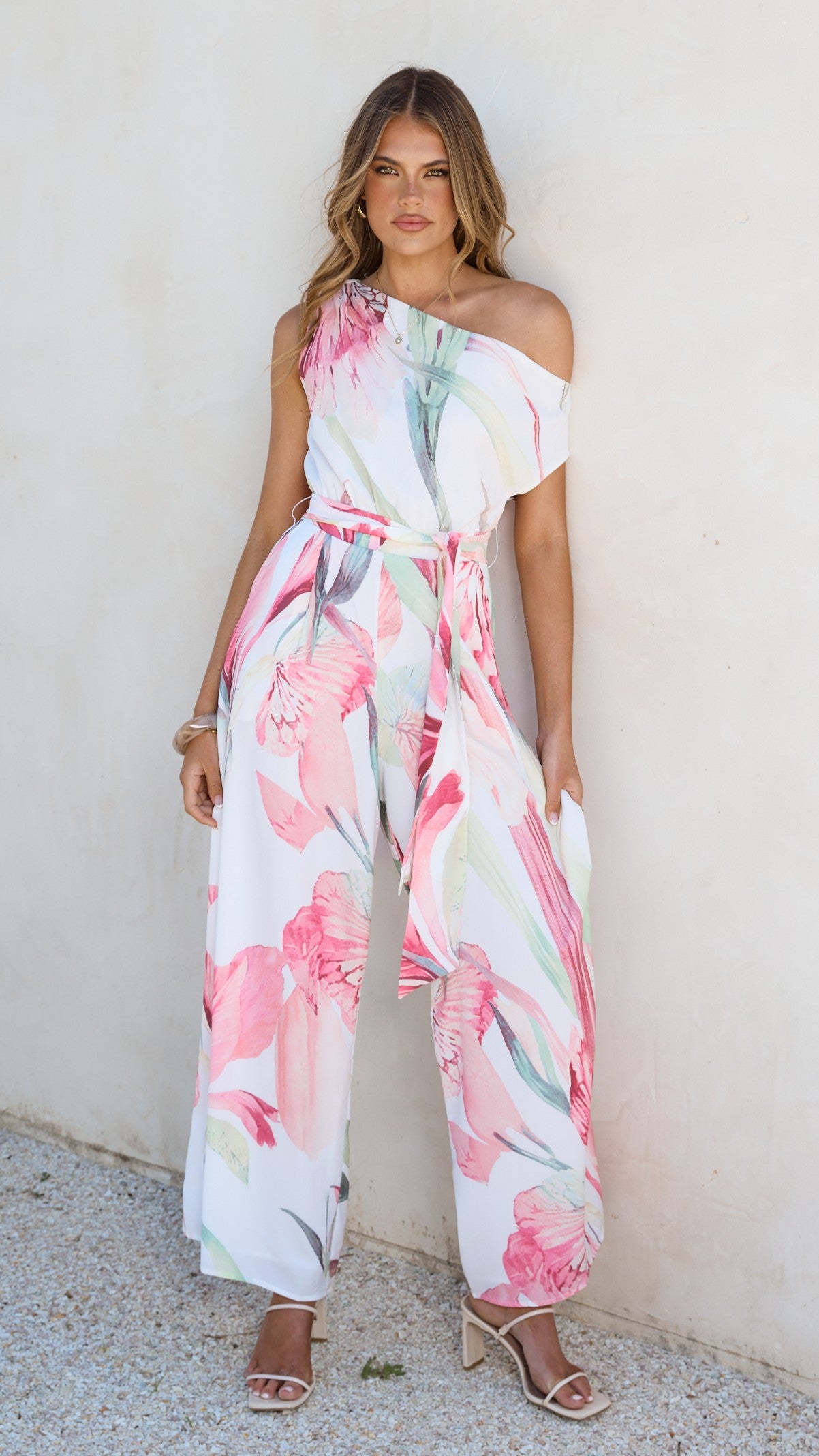 おはな【美品】Jancidium AMERI JUMPSUITS Oasis One Shoulder Jumpsuit - Pink Floral - Buy Women's Jumpsuits