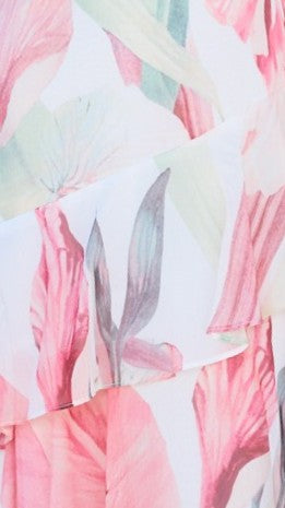 Reina Tiered Maxi Dress - Pink Floral - Billy J