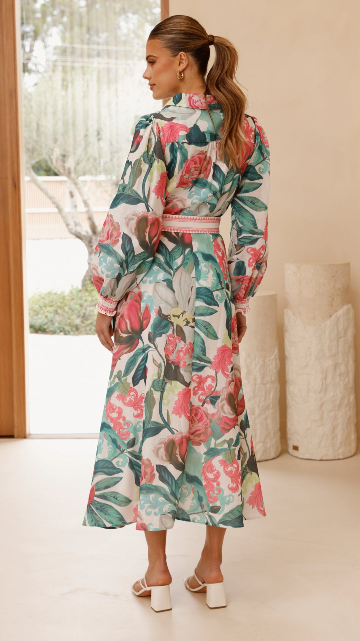 Aida Long Sleeve Maxi Dress - Spritz Pink - Billy J