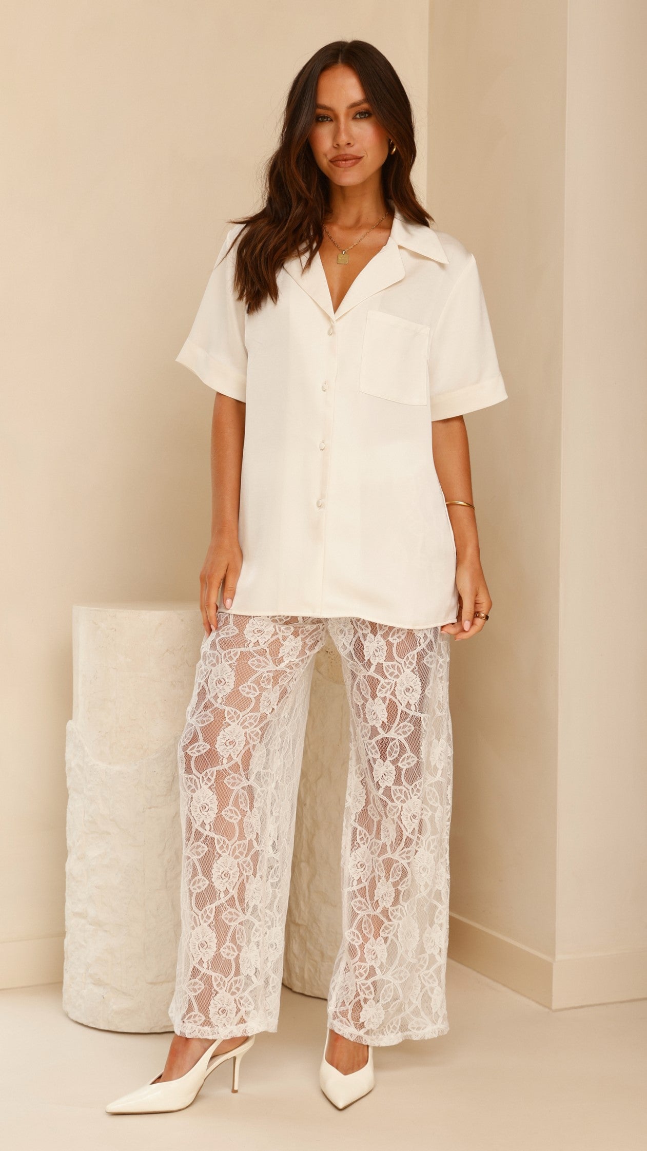 Baxter Pant - White Lace - Billy J