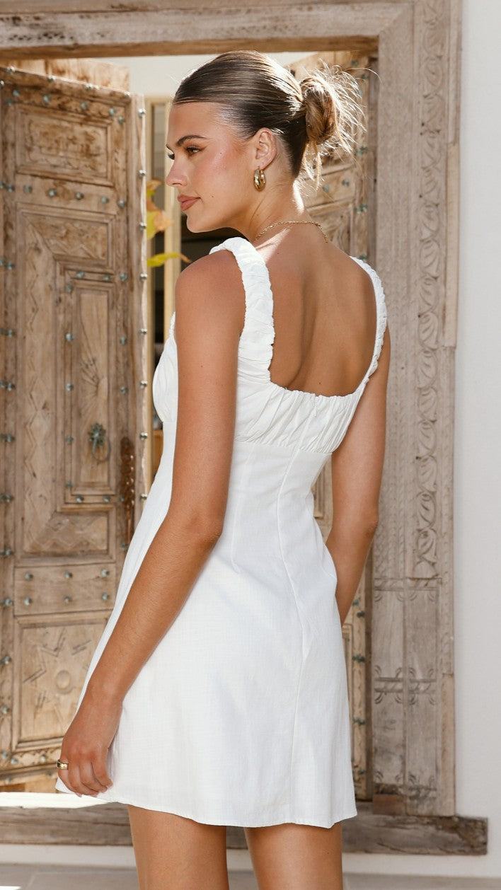 Adley Mini Dress - White - Billy J