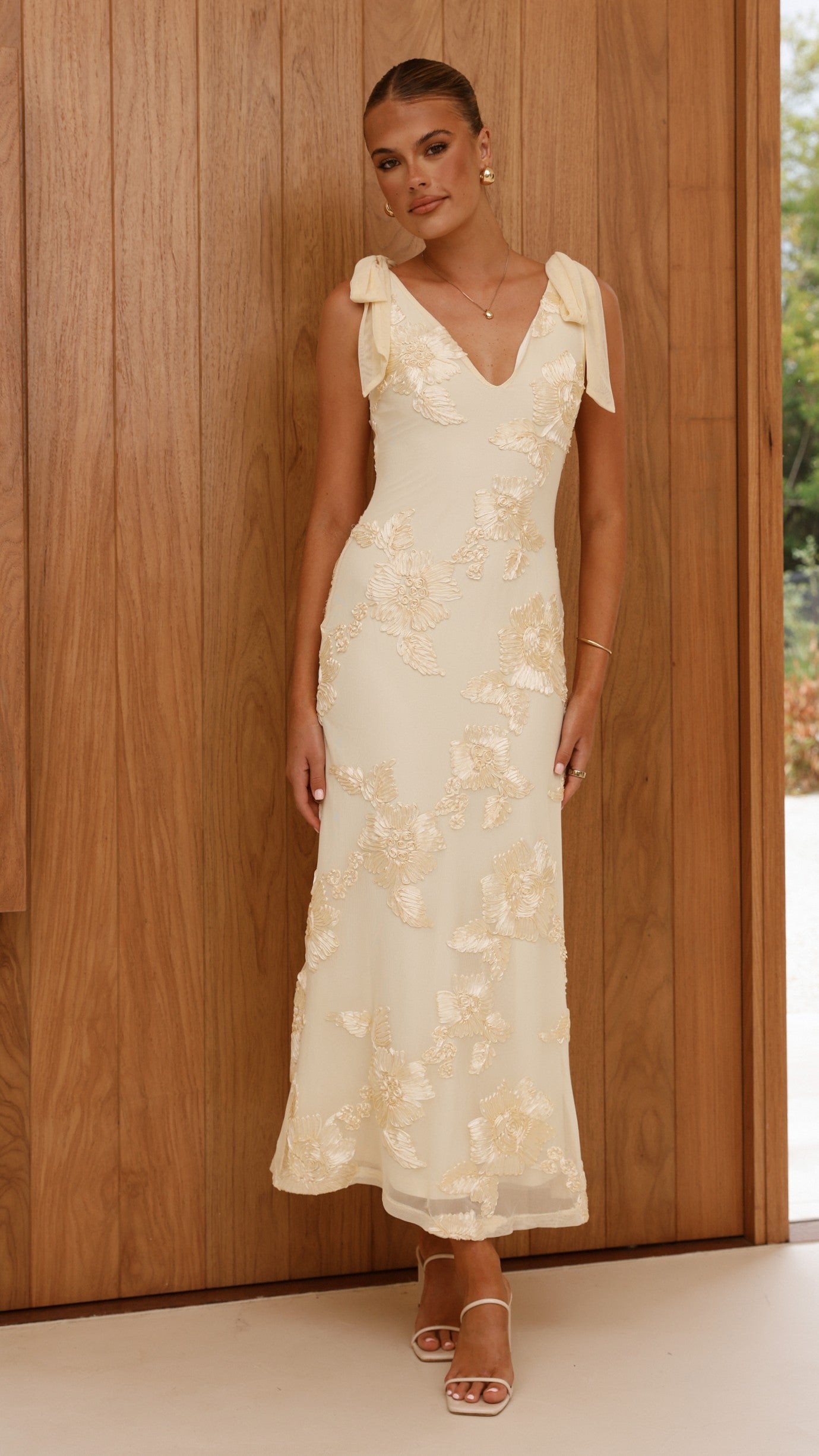 Usha Tie Strap Maxi Dress - Yellow - Billy J