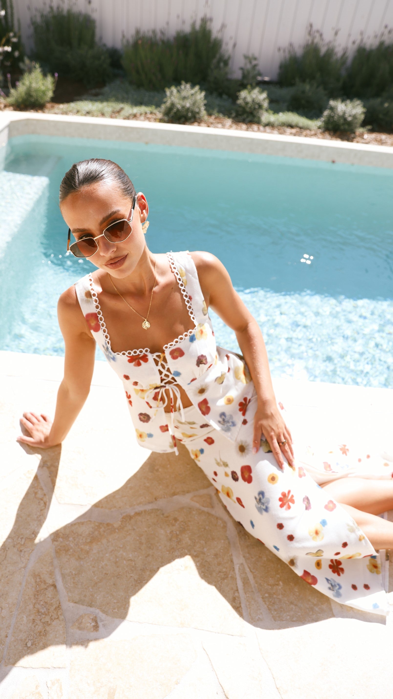 Vaiana Maxi Skirt - Cream / Floral - Billy J
