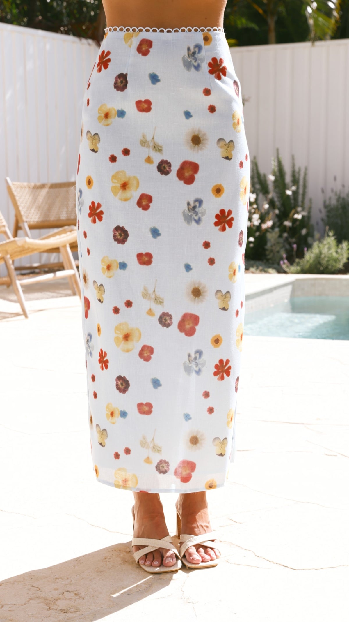 Vaiana Maxi Skirt - Blue / Floral - Billy J