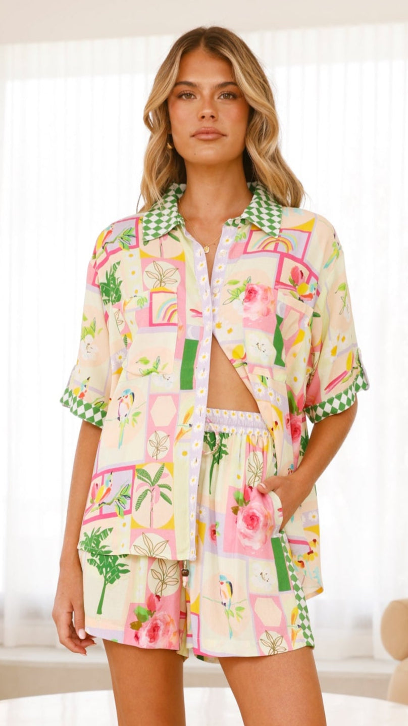 Nylah Shorts - Rose Print - Billy J