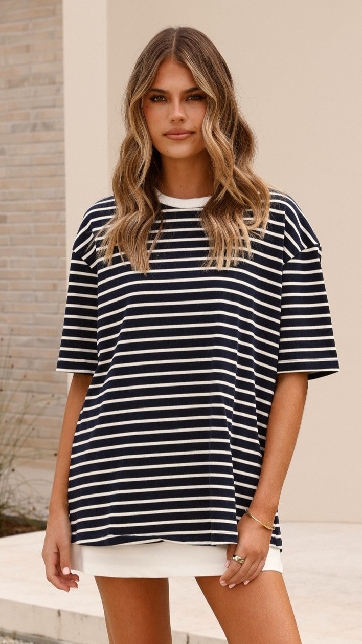 Jeto Oversized Tee - Navy/White - Billy J