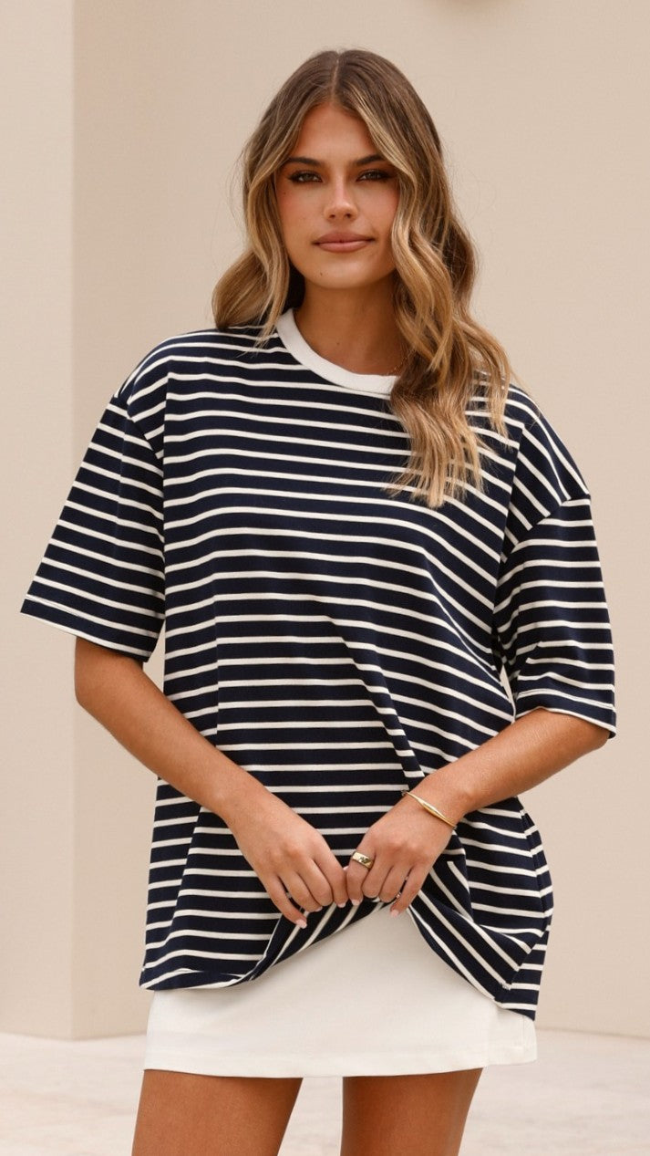 Jeto Oversized Tee - Navy/White - Billy J