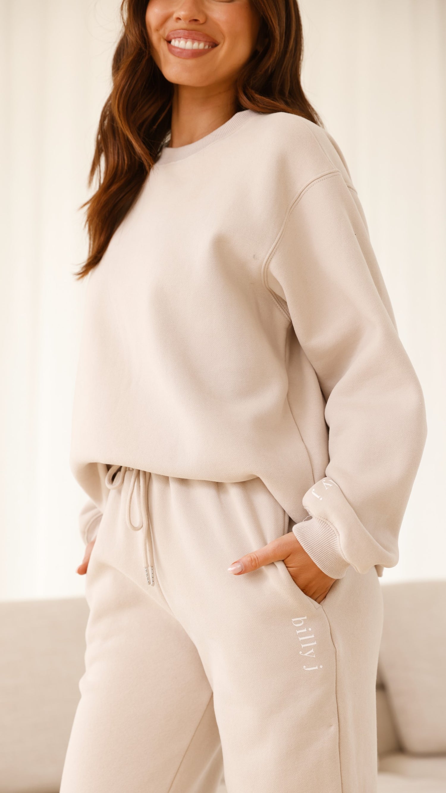 Billy J Crewneck Jumper - Beige - Billy J