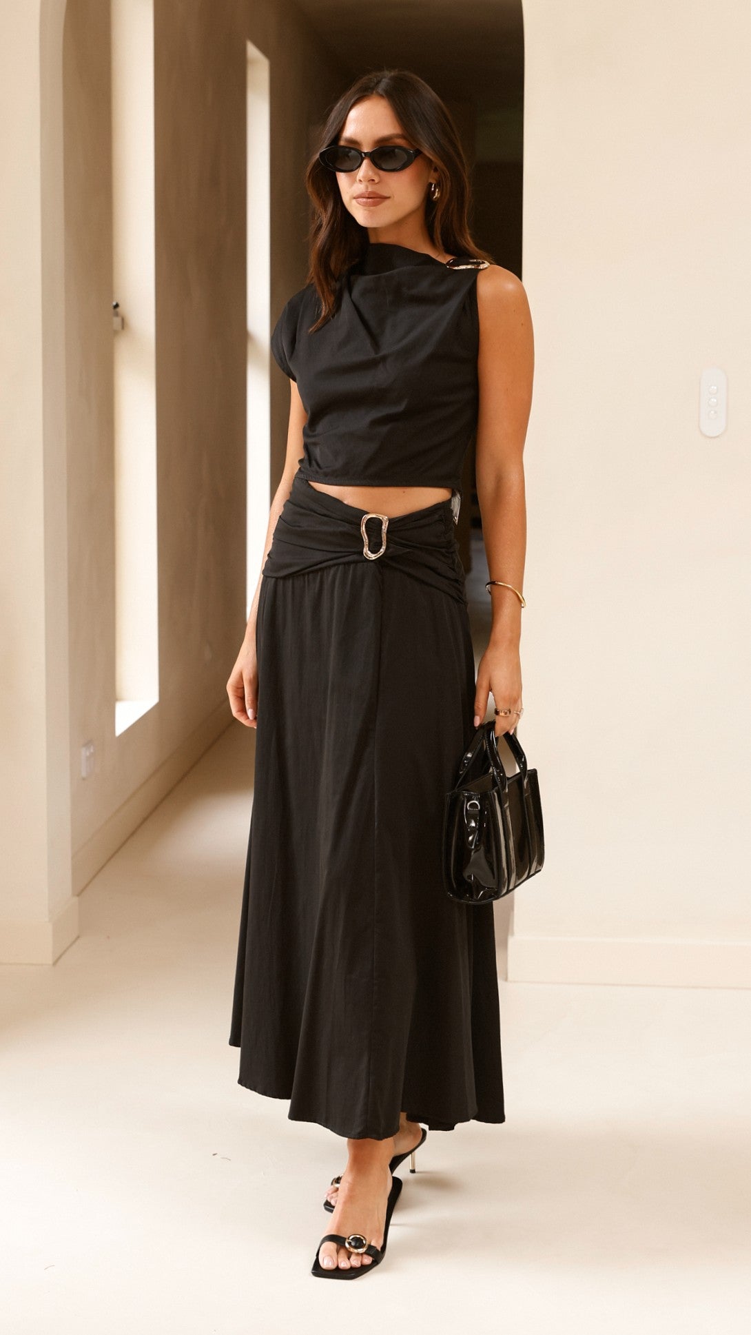 Delphine Maxi Skirt - Black - Billy J