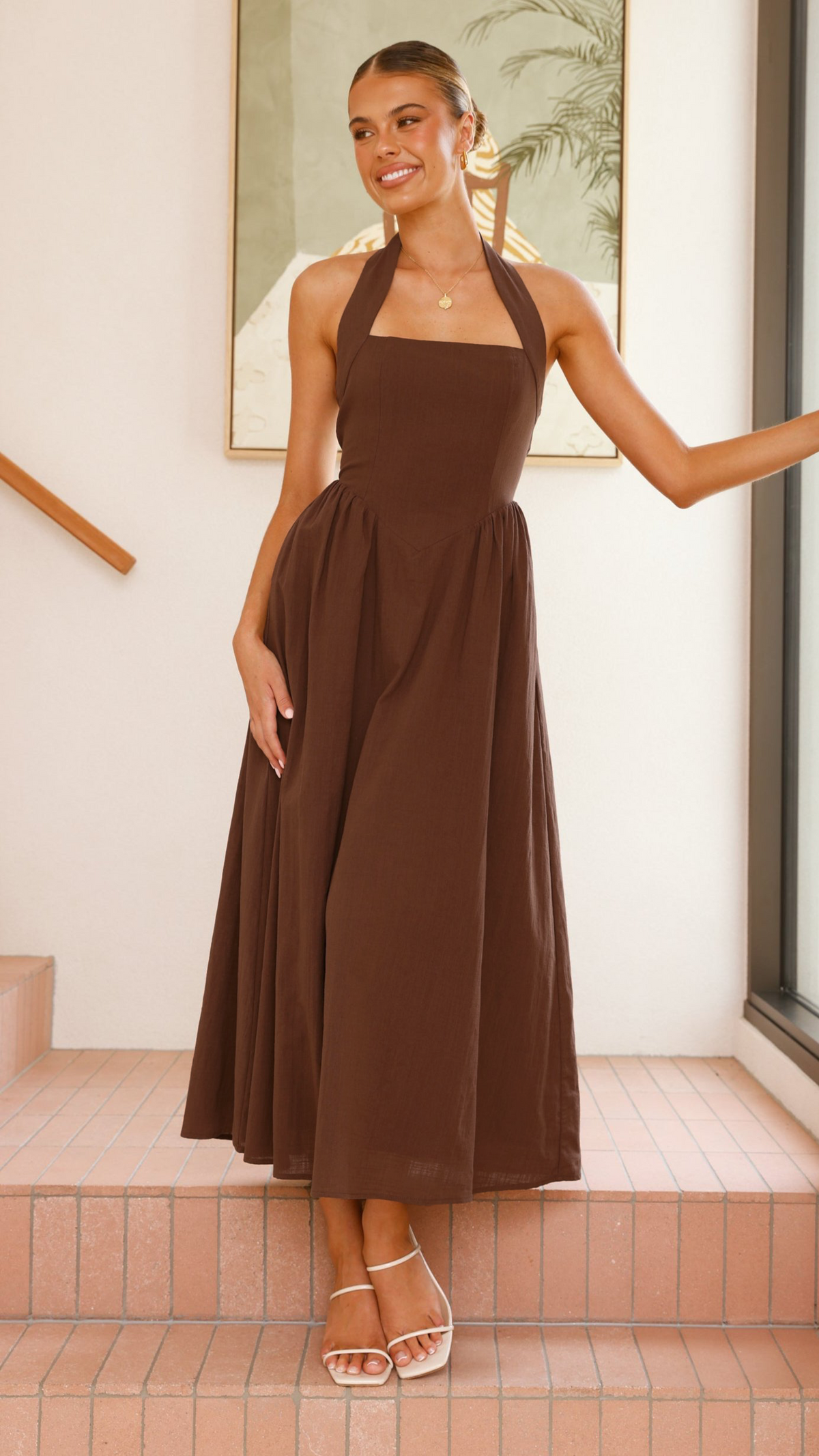 billy j caden maxi dress 6 / Chocolate
