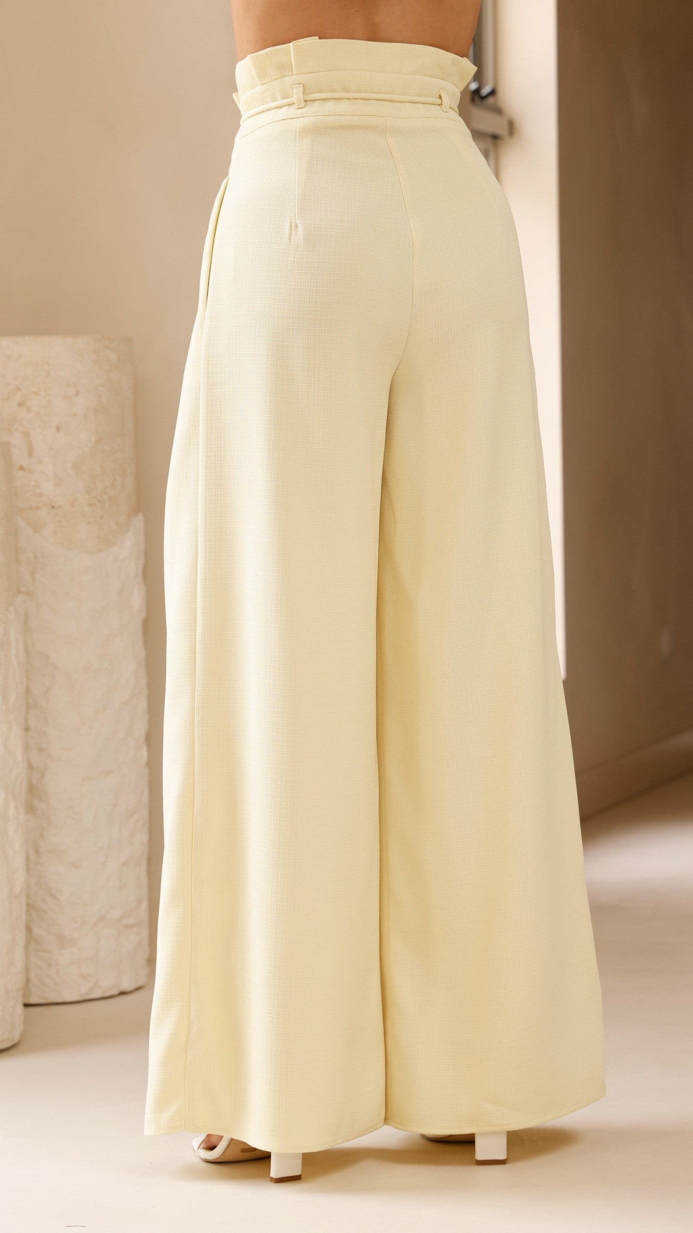 Melinda High Waist Pants - Soft Yellow - Billy J