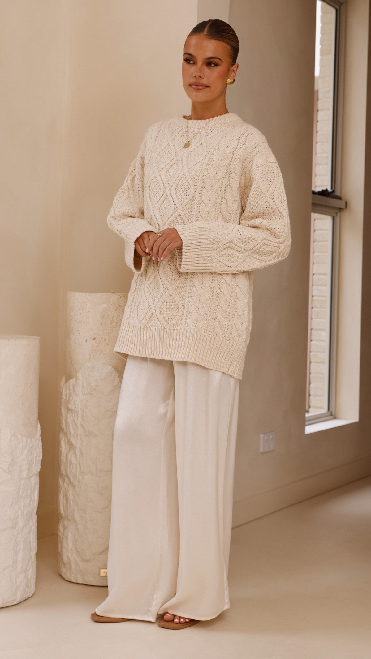 Luna Knit Sweater - Cream - Billy J