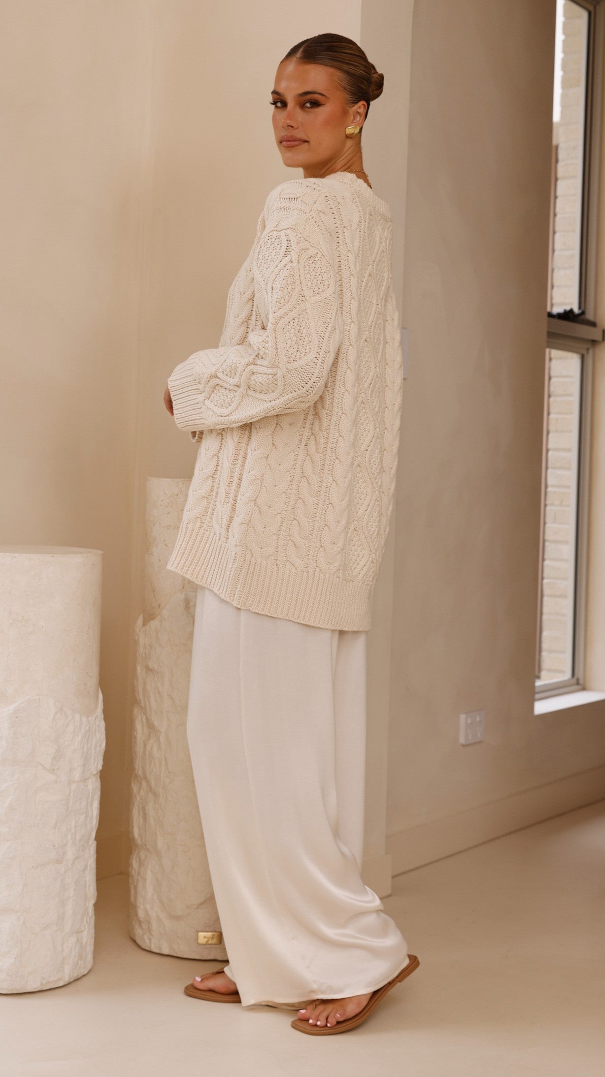 Luna Knit Sweater - Cream - Billy J